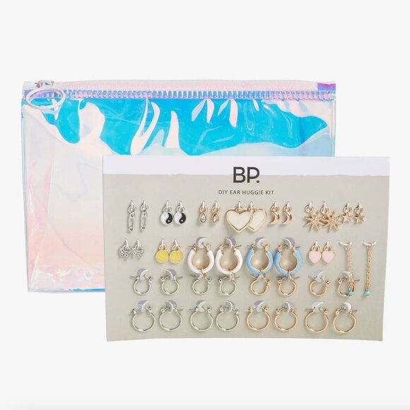 NWT Nordstrom DIY Huggie Earrings Kit with Bag 10 Pair Zipper Case New Snap Post - Picture 1 of 8